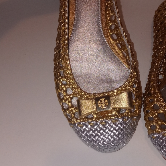 Tory Burch silver and gold flats - Picture 2 of 8